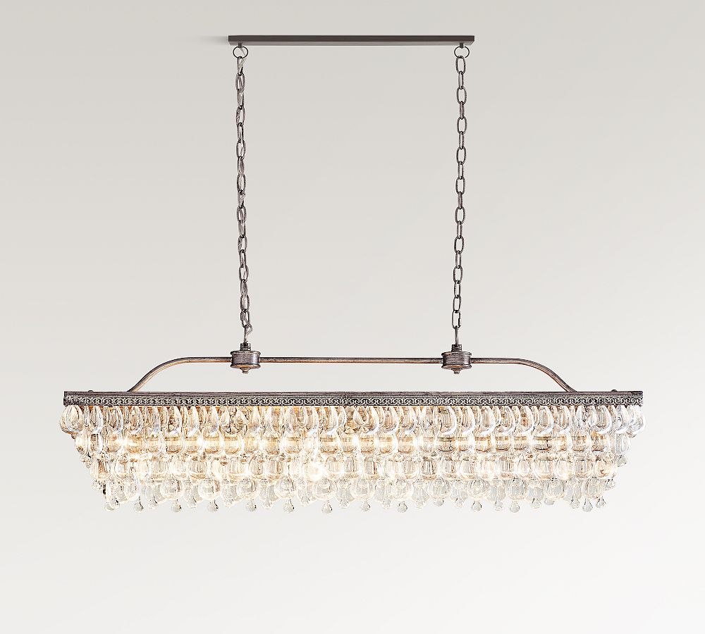 Clarissa Rectangular Crystal Chandelier (30"-40") - Zonesus