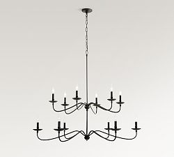 Lucca Iron Round 2-Tier Chandelier (48") - Zonesus