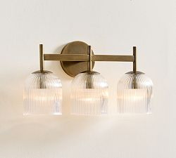 Cooper Ribbed Glass Triple Sconce (17") - Zonesus