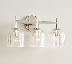 Cooper Ribbed Glass Triple Sconce (17") - Zonesus