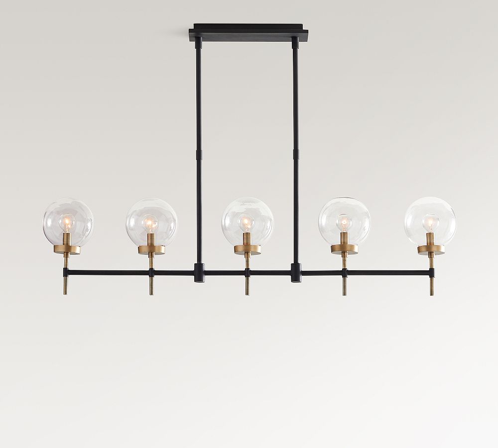 Camryn Glass Globe Linear Chandelier (49"-72") - Zonesus