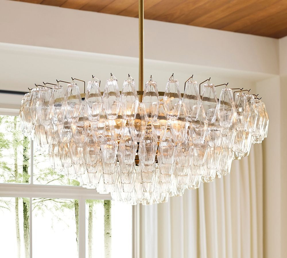 Florence Crystal Round Chandelier 29" 38" - Zonesus