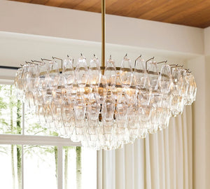Florence Crystal Round Chandelier 29" 38" - Zonesus