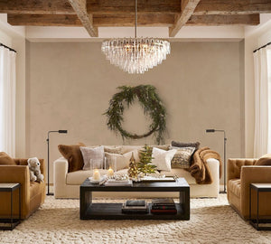 Florence Crystal Round Chandelier 29" 38" - Zonesus