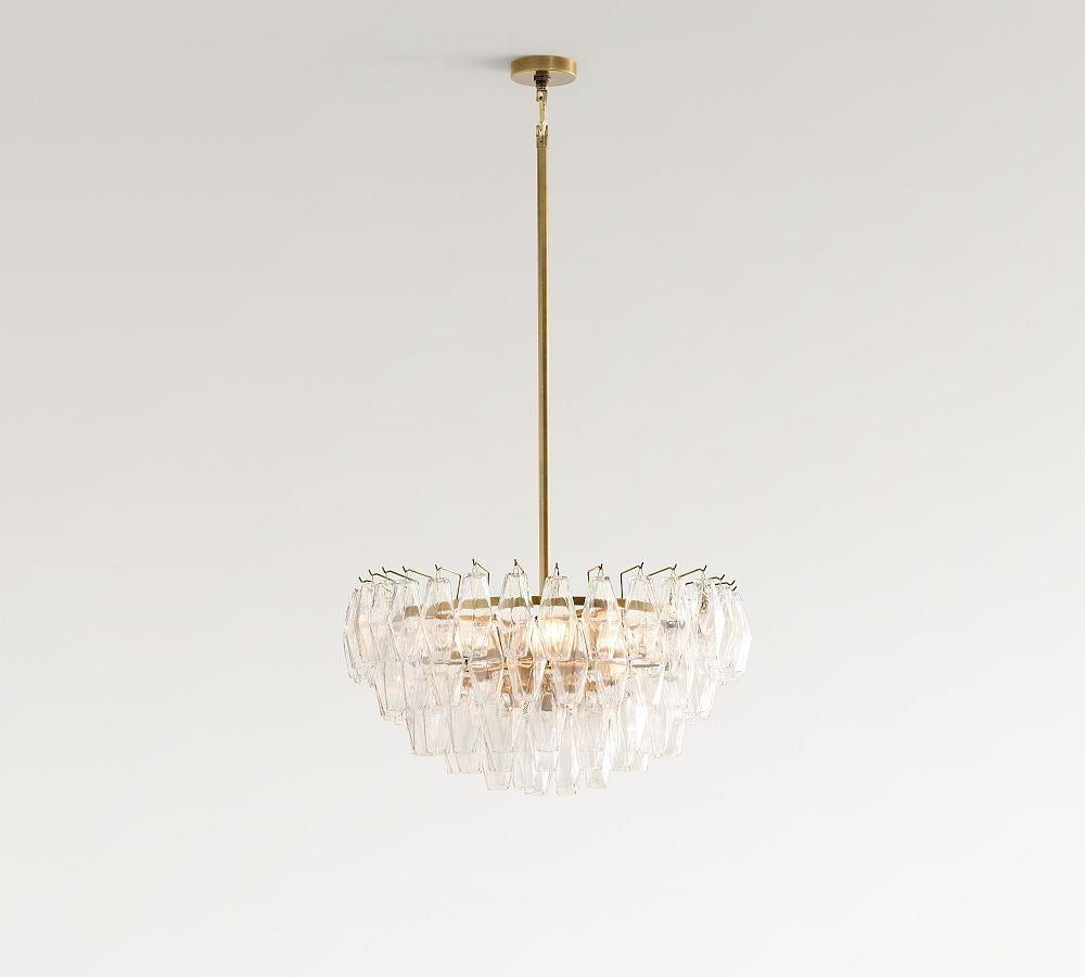 Florence Crystal Round Chandelier 29" 38" - Zonesus