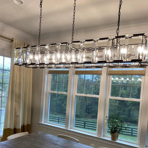 Harllow Multi Crystal Rectangular Chandelier 42“ 54” 62“ 74” - Zonesus