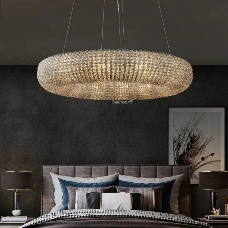 Cristal Hallo Round LED Chandelier 32" - Zonesus