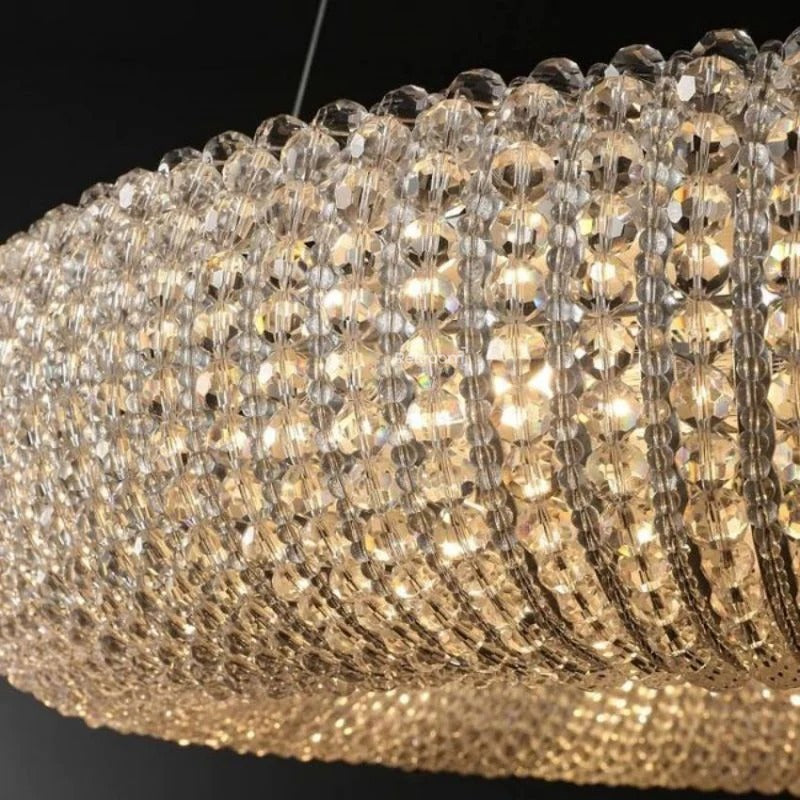 Cristal Hallo Round LED Chandelier 32" - Zonesus