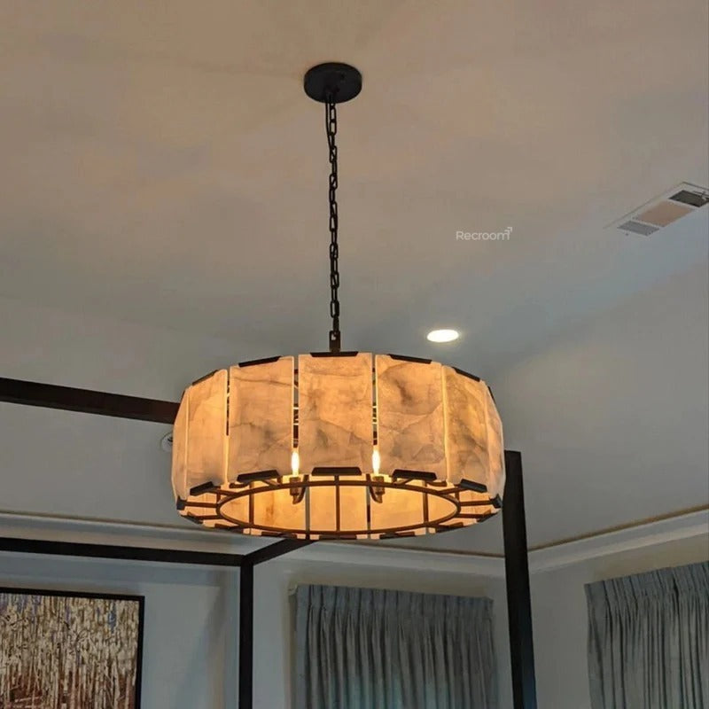 Harllow Calcite Round Chandelier 31" - Zonesus