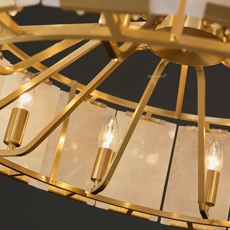 Harllow Calcite Round Chandelier 31" - Zonesus