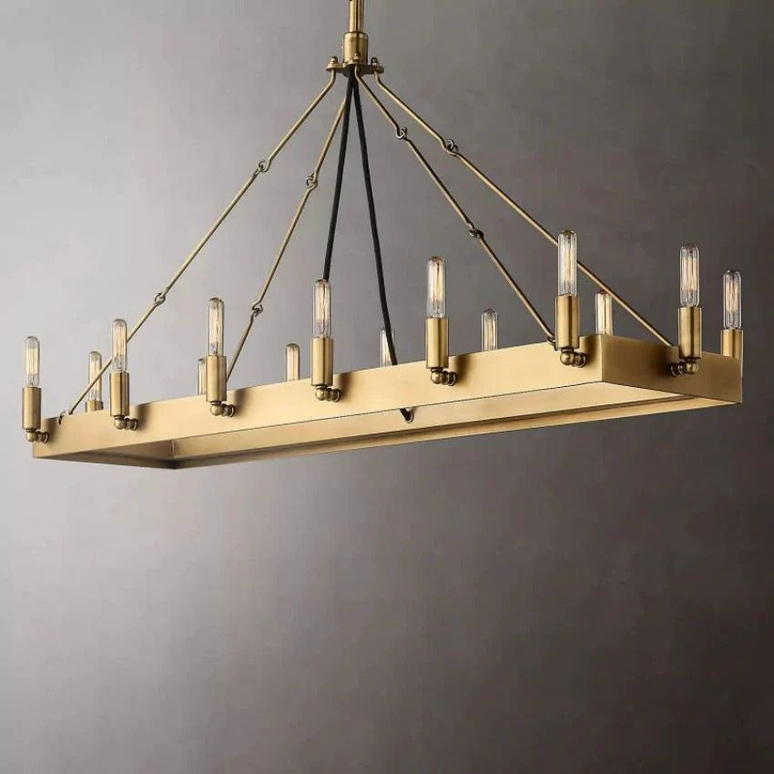 Caminon Vintage Filament Rectangular Chandelier 41“ 52" - Zonesus
