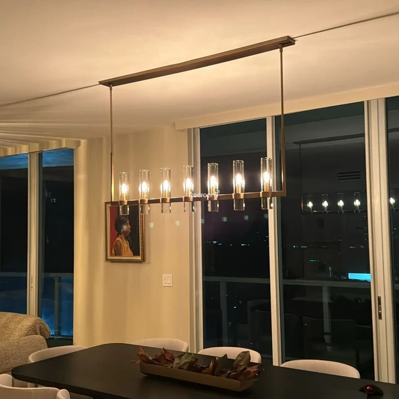 Manory Glass Linear Chandelier 59" - Zonesus