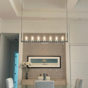 Manory Glass Linear Chandelier 59" - Zonesus
