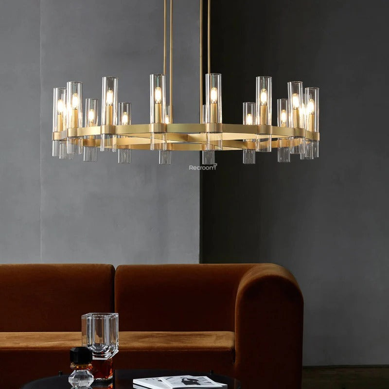 Manory Glass Round Chandelier 48" - Zonesus