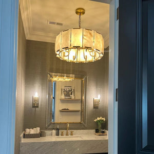 Harllow Calcite Round Chandelier 31" - Zonesus