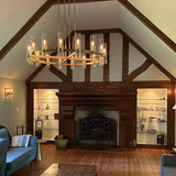 Manory Glass Round Chandelier 60" - Zonesus
