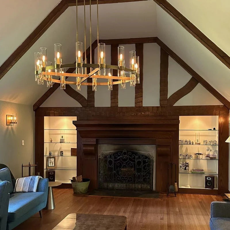 Manory Glass Round Chandelier 60" - Zonesus