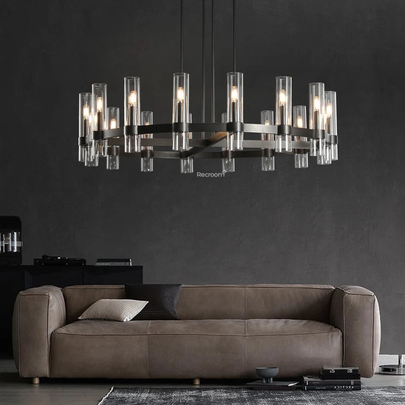 Manory Glass Round Chandelier 48" - Zonesus