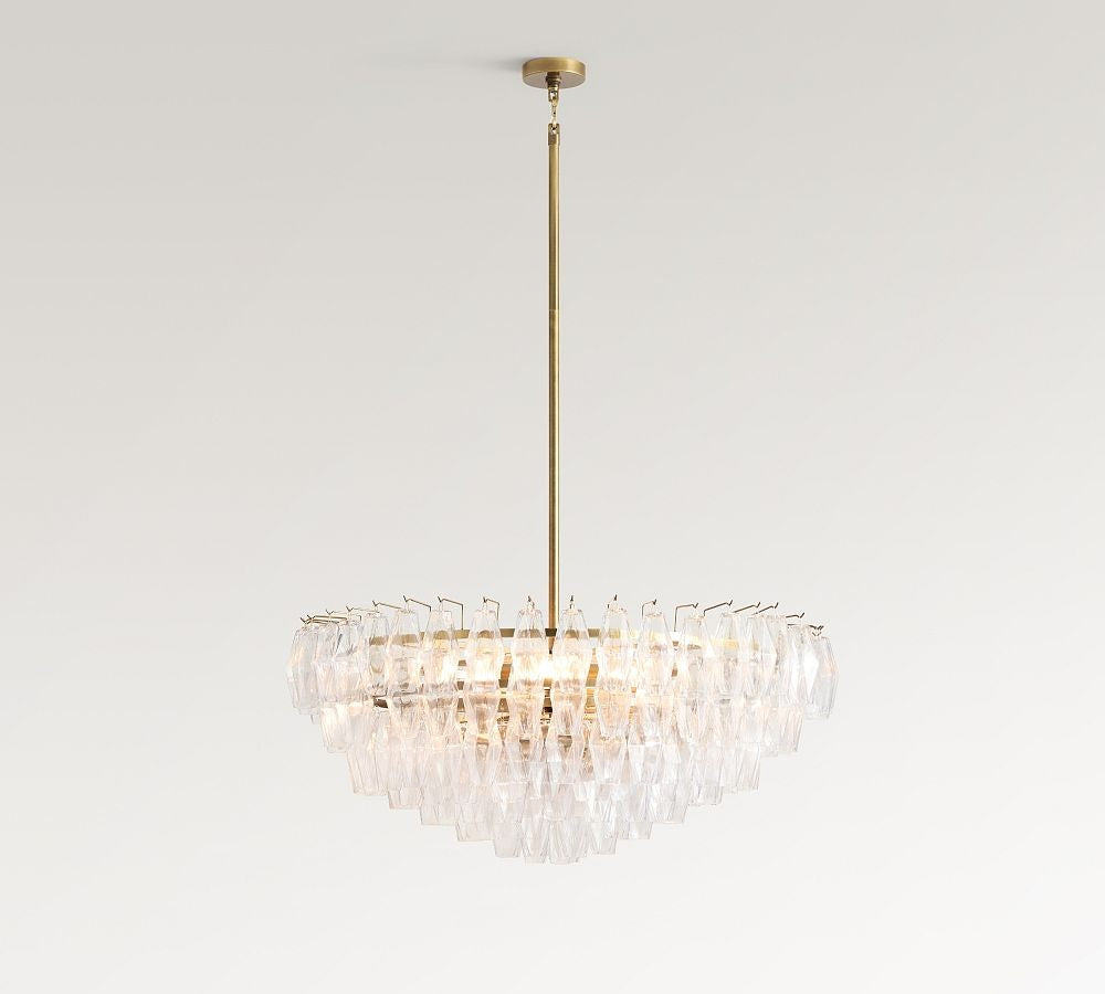Florence Crystal Round Chandelier 29" 38" - Zonesus