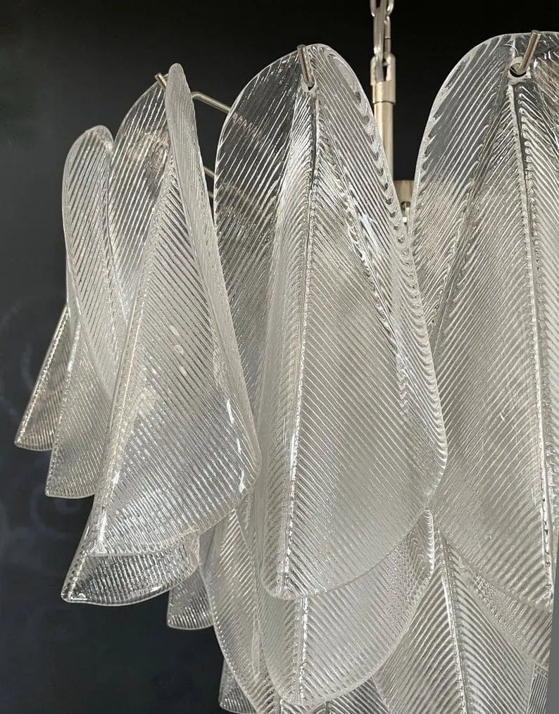 Murano Chandelier – Rondini – 41 glass leaves – Transparent - Zonesus