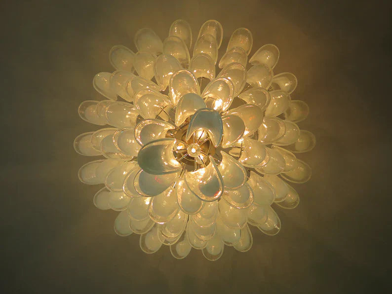 Murano Chandelier – 85 petals – White/Transparent - Zonesus