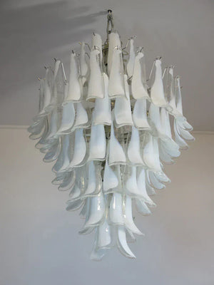 Murano Chandelier – 85 petals – White/Transparent - Zonesus