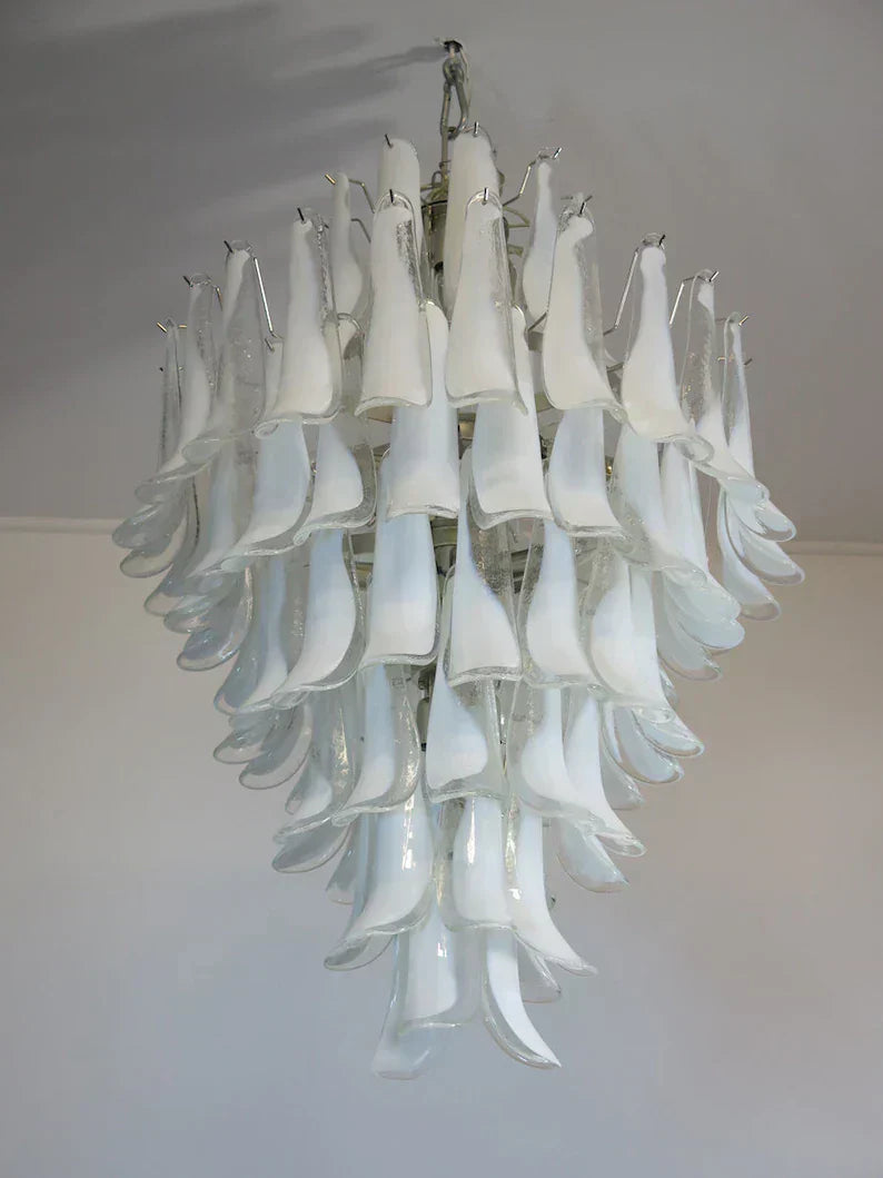 Murano Chandelier – 85 petals – White/Transparent - Zonesus