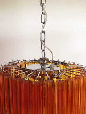 Murano Chandelier – Spiral – 86 prisms – Amber - Zonesus