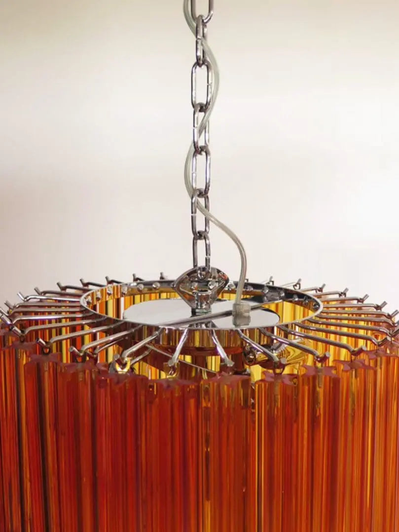 Murano Chandelier – Spiral – 86 prisms – Amber - Zonesus