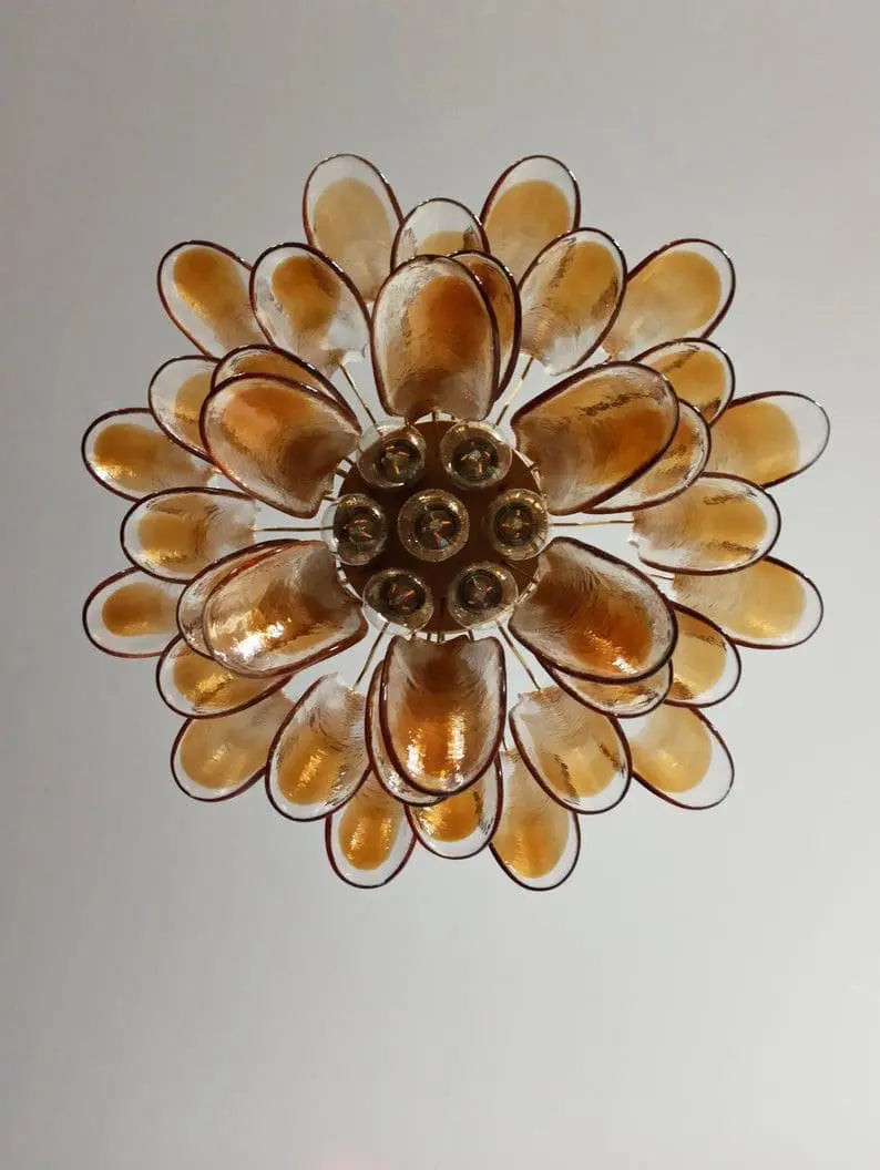 Murano Chandelier – 36 petals – Amber - Zonesus