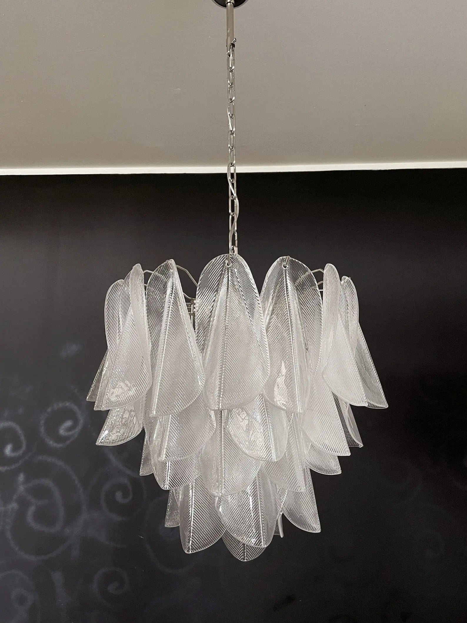 Murano Chandelier – Rondini – 41 glass leaves – Transparent - Zonesus