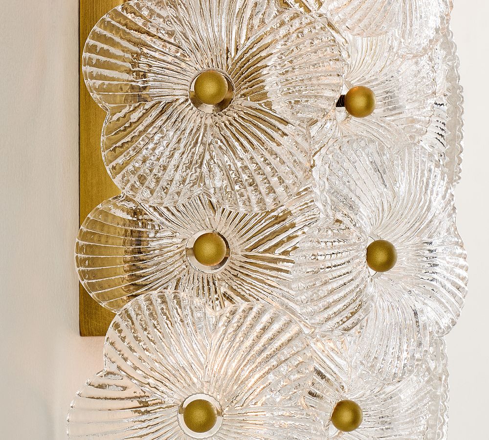 Nicolette Glass Floral Sconce (15") - Zonesus