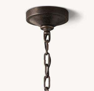 19TH C. ENGLISH OPENWORK TWO-TIER ROUND CHANDELIER 50" - Zonesus