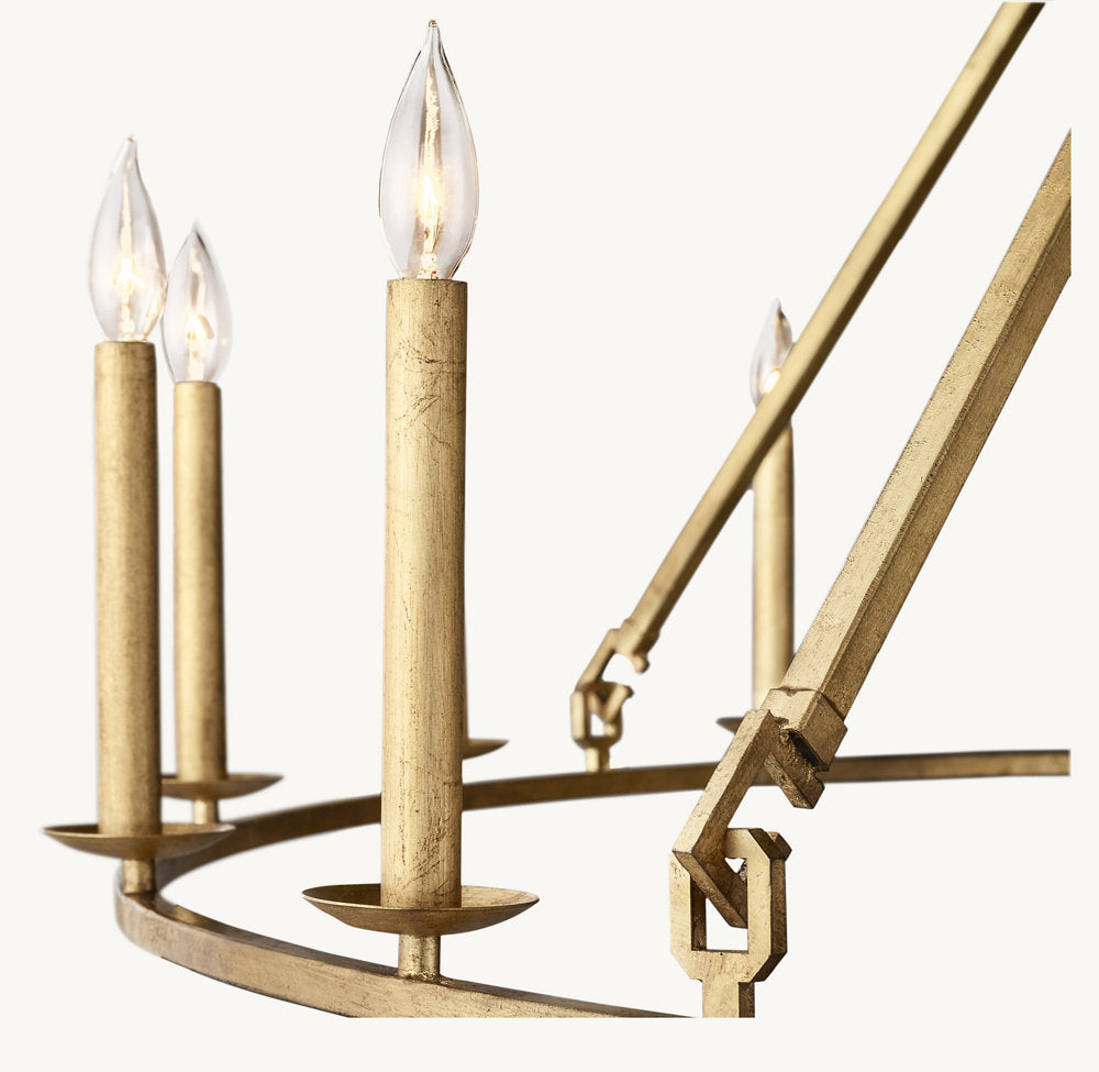19TH C. ENGLISH OPENWORK TWO-TIER ROUND CHANDELIER 62" - Zonesus
