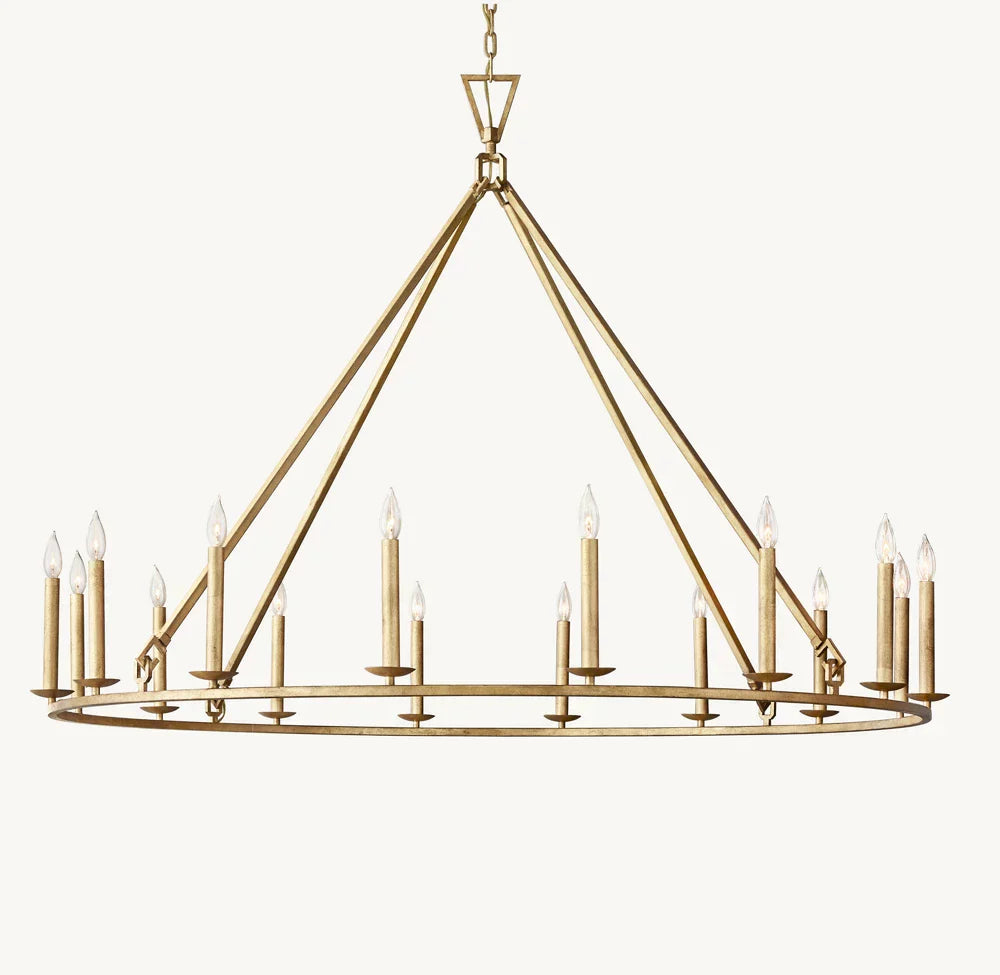 19TH C. ENGLISH OPENWORK ROUND CHANDELIER 72" - Zonesus