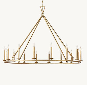19TH C. ENGLISH OPENWORK ROUND CHANDELIER 72" - Zonesus