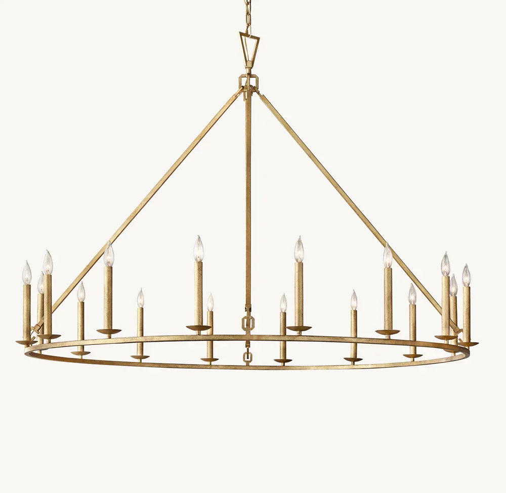 19TH C. ENGLISH OPENWORK ROUND CHANDELIER 72" - Zonesus