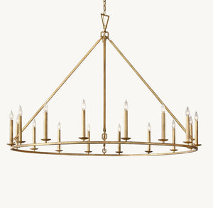 19TH C. ENGLISH OPENWORK ROUND CHANDELIER 72" - Zonesus