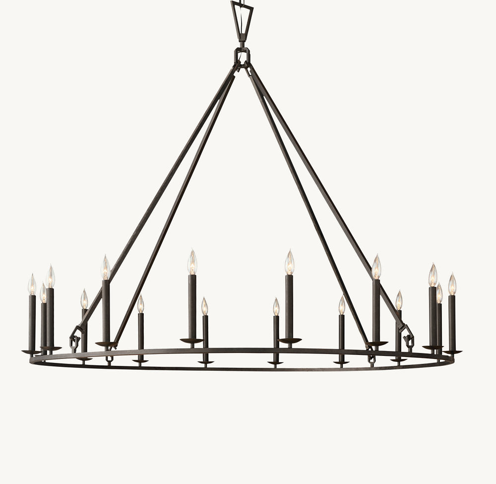 19TH C. ENGLISH OPENWORK ROUND CHANDELIER 72" - Zonesus