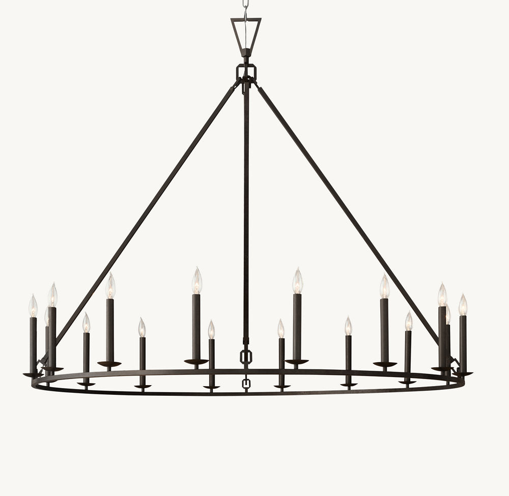 19TH C. ENGLISH OPENWORK ROUND CHANDELIER 60" - Zonesus