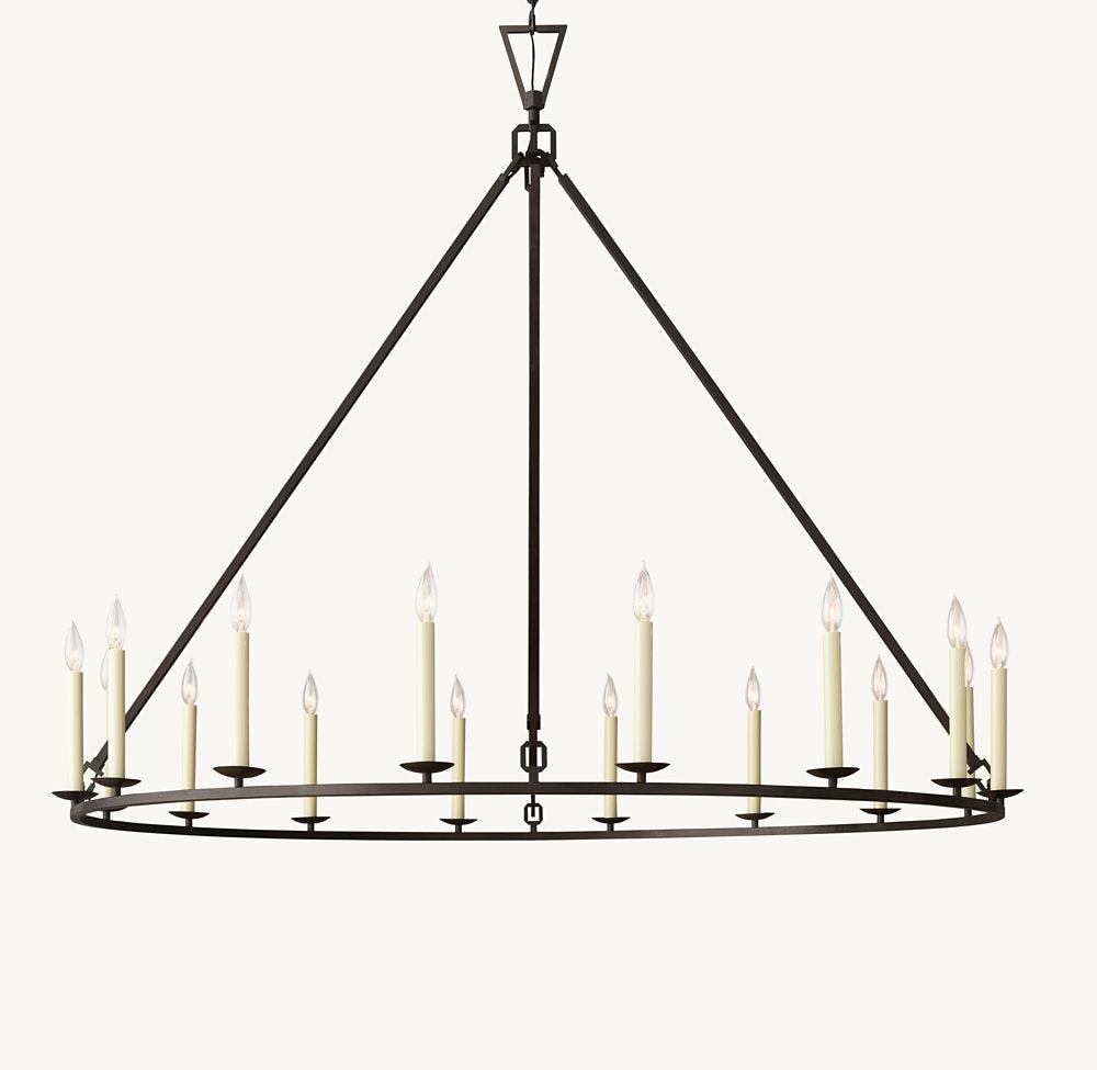 19TH C. ENGLISH OPENWORK ROUND CHANDELIER 72" - Zonesus