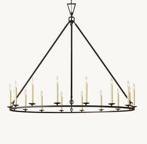 19TH C. ENGLISH OPENWORK ROUND CHANDELIER 72" - Zonesus