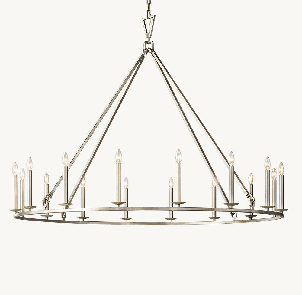 19TH C. ENGLISH OPENWORK ROUND CHANDELIER 72" - Zonesus