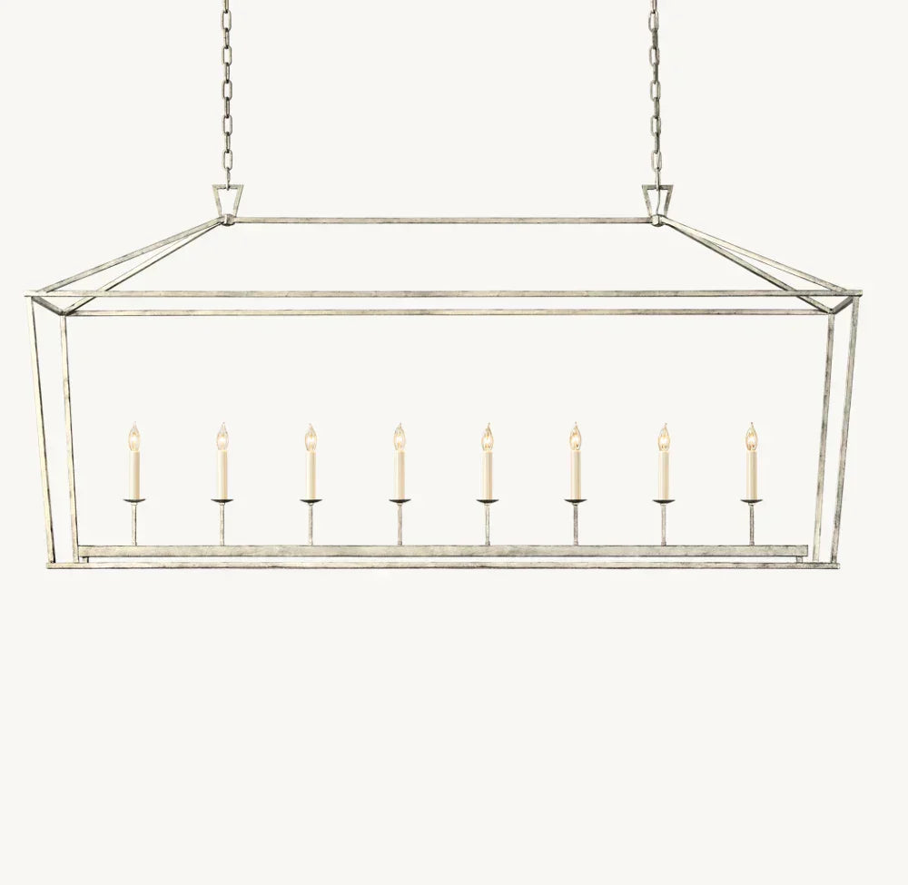 19TH C. ENGLISH OPENWORK RECTANGULAR CHANDELIER 72" - Zonesus