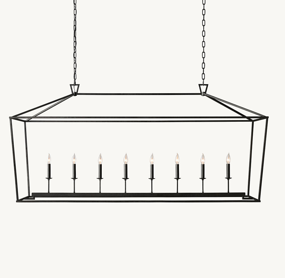 19TH C. ENGLISH OPENWORK RECTANGULAR CHANDELIER 72" - Zonesus