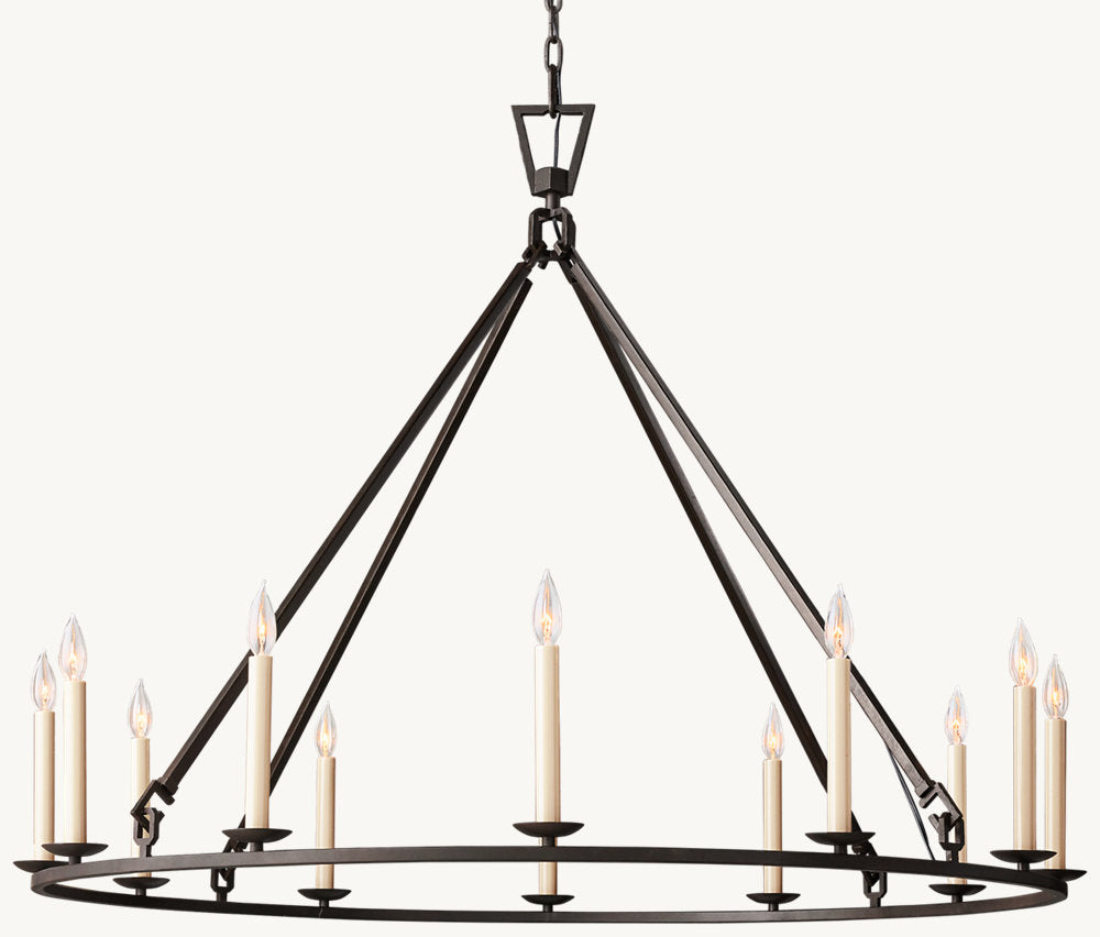 19TH C. ENGLISH OPENWORK ROUND CHANDELIER 50" - Zonesus