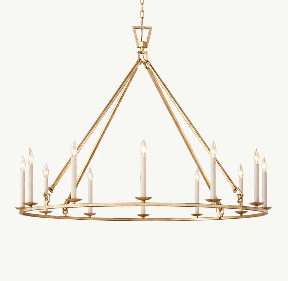 19TH C. ENGLISH OPENWORK ROUND CHANDELIER 50" - Zonesus