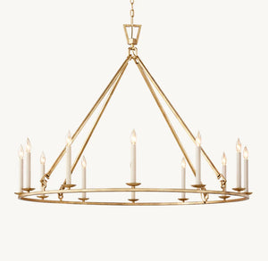 19TH C. ENGLISH OPENWORK ROUND CHANDELIER 50" - Zonesus