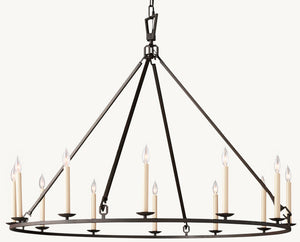 19TH C. ENGLISH OPENWORK ROUND CHANDELIER 50" - Zonesus