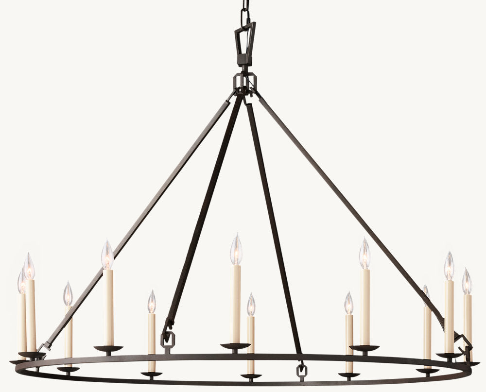 19TH C. ENGLISH OPENWORK ROUND CHANDELIER 50" - Zonesus